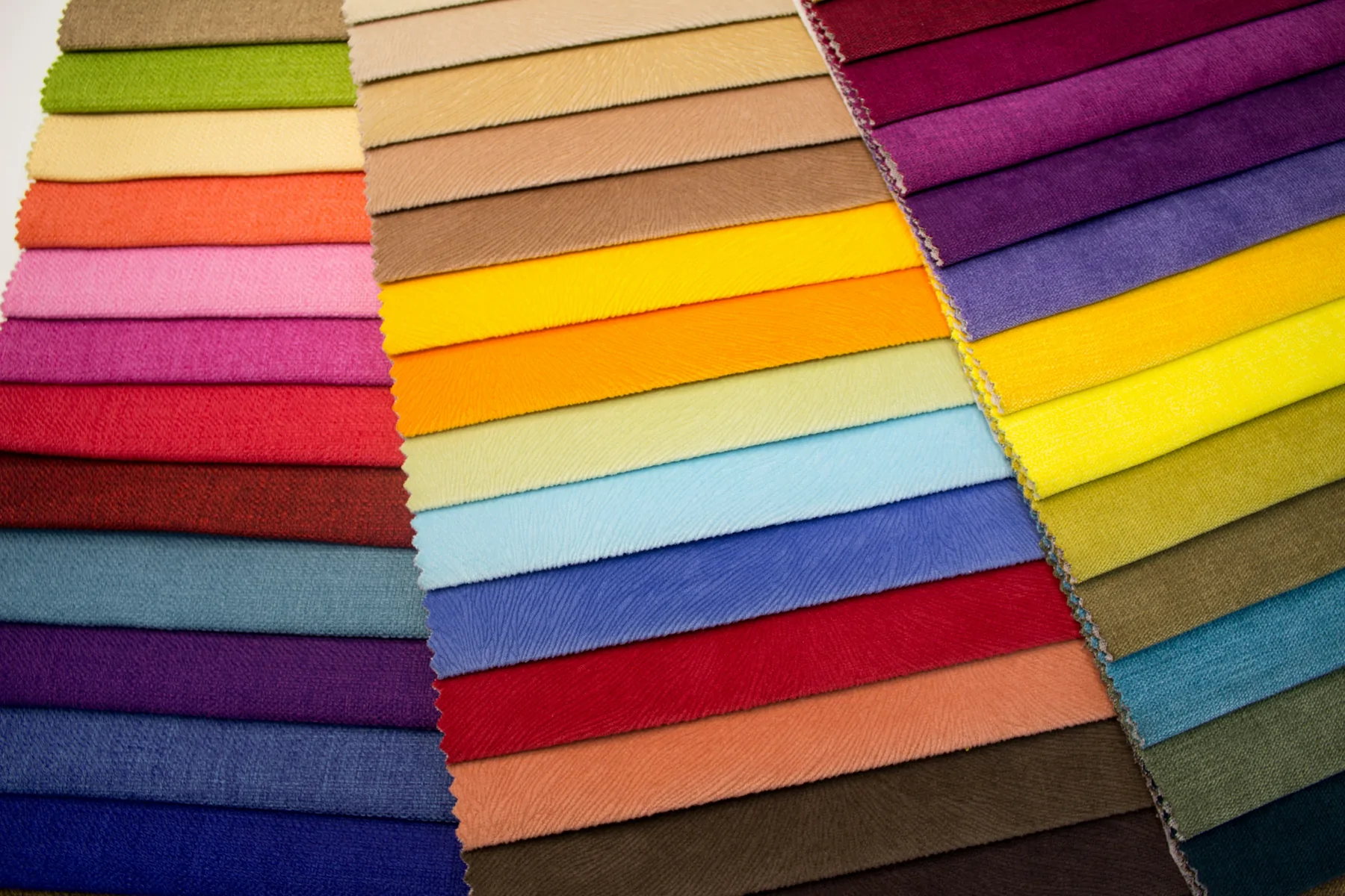 Fabric colour cards for custom garment material selection