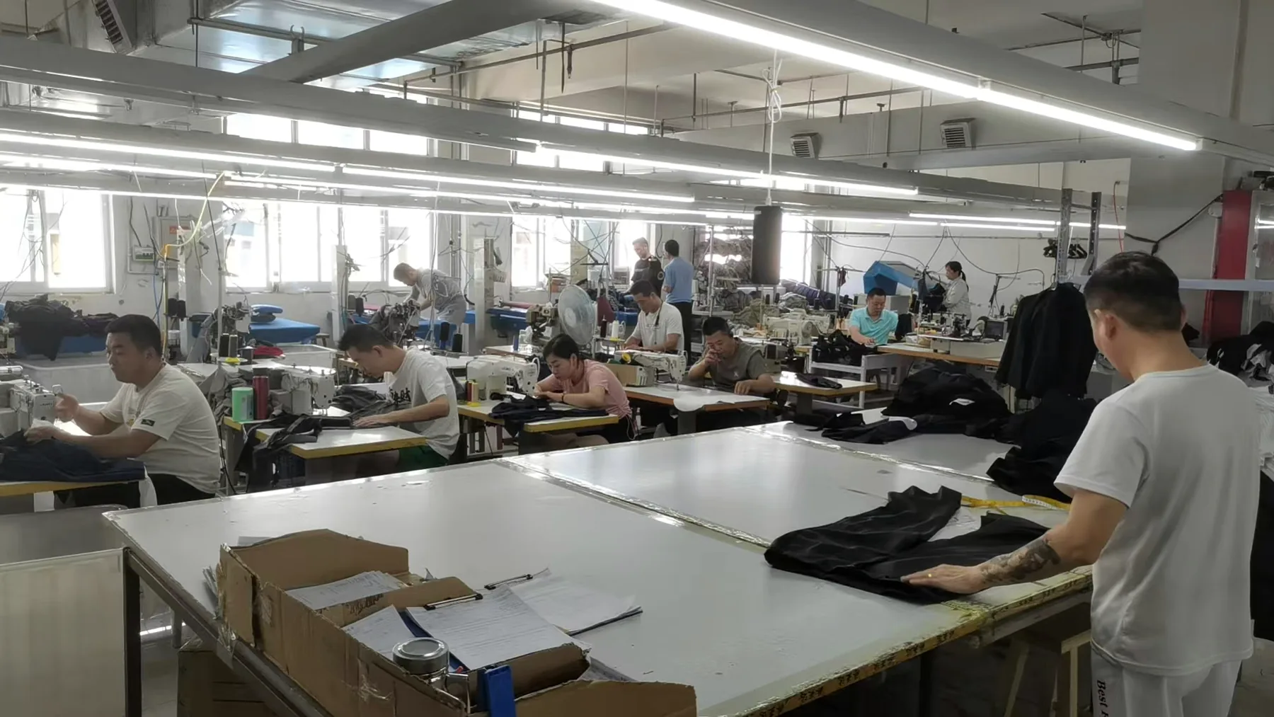 Garment production floor supporting LF custom apparel programs
